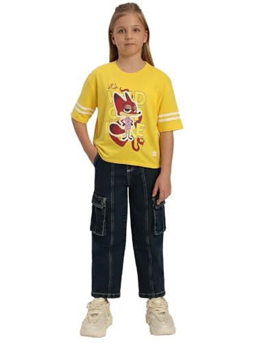 VERO MODA Girl Regular Fit Yellow Tshirt