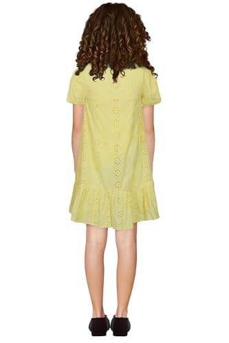 Allen Solly Girl's Cotton Modern Knee-Length Dress (AGDRPRGF567329_Yellow