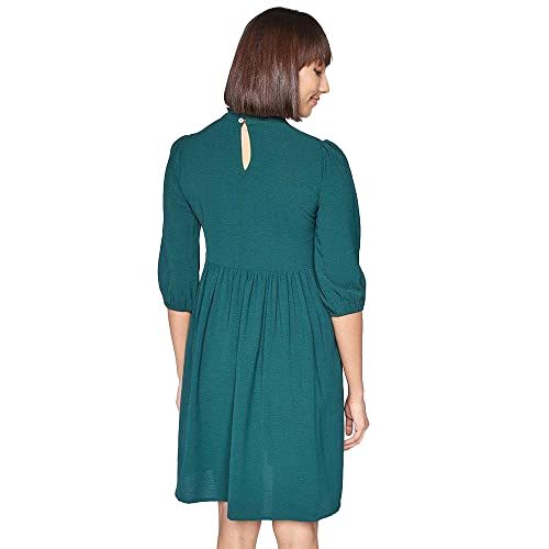 AND Women's Polyester A-Line Short Length Dress (FW21AS058DRCEYGreen_Green_12)