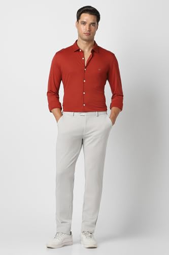 Men Grey Textured Trousers