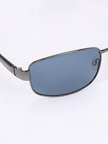 Skechers Men Polarized Rectangular Grey Sunglasses, Large