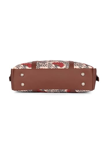 ZOUK Nawabi Couture Handmade Vegan Leather Women's Office Bag for 15.6 inch Laptop with double handles - WavBeach