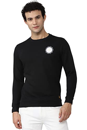 Van Heusen Academy Men's Polycotton Crew Neck Sweatshirt (VASTBSLFC73705_Black_M)