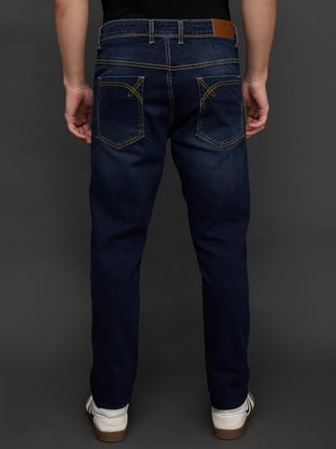 Giordano Men Dark Blue Regular Fit Mid-Rise Stretchable Jeans