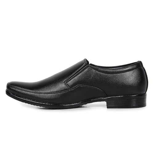 HIKBI Men's Pointed Toe Formal Leather Shoes_Black_6
