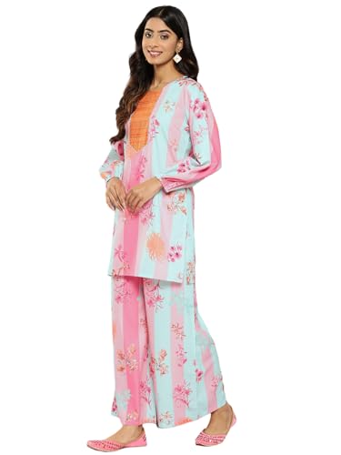 Ahalyaa Women's Polyester Kurta Sets (Pack of 2) (AHTUPZ-COMBO-724-ICH_Pink M)