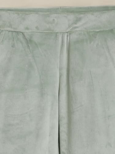 Girls Green Solid Trousers