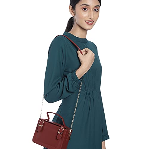 ACCESSHER stylish trendy Maroon Solid Sling Bag for girls and women