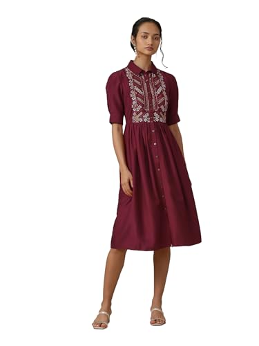Aarke Ritu Kumar Wine Emboridered Dress