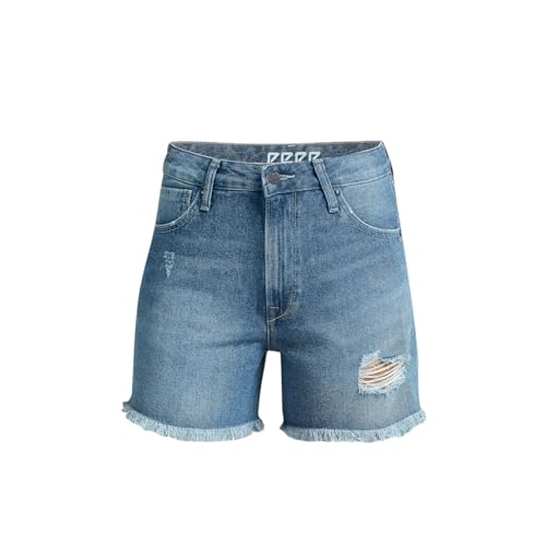 Pepe Jeans Women's Boyfriend Shorts (PL801151J678_MED Worn_Mid Indigo Blue
