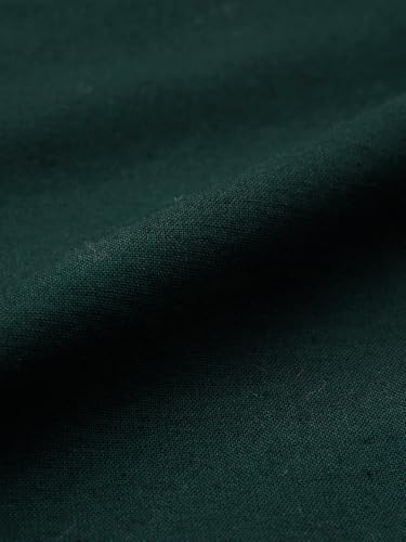 The Souled Store Myrtle Women and Girls Full Length Spread Collar Dark Green Solid Cotton Linen Regular Fit Breathable Lightweight All-Season Shirt for Casual