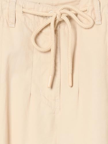 Max Girls Solid Parachute Cargos (Beige_12-14 Y)