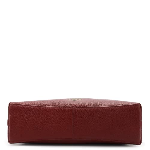 Da Milano Leather Shoulder Bag for Women - Cherry Red (LB-03232OL)