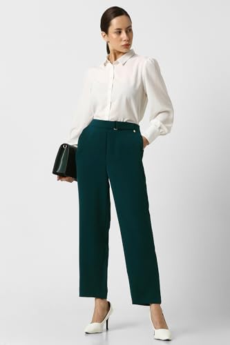 Van Heusen Women's Regular Casual Pants (VWTFPRGFD49708_Green