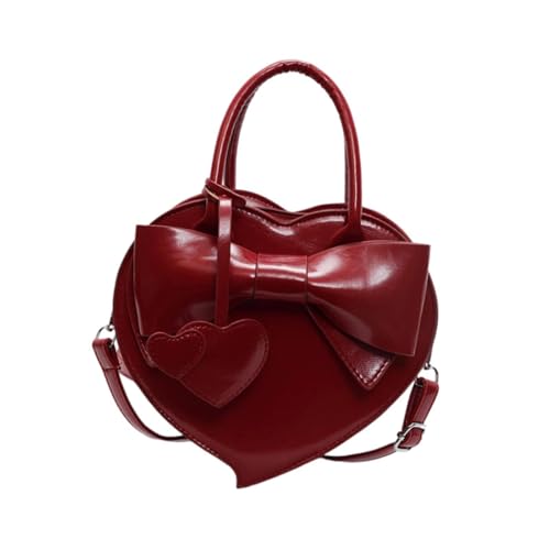 LOOM TREE® Women Handbag Clutch Decor Funny Heart Shaped Purse For Summer Dating Travel Red | Womens Handbags & Bags