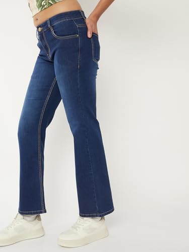 Max Women Washed Flared Jeans (Blue_28)