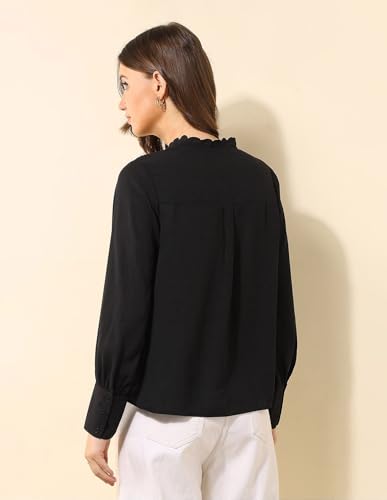 U.S. POLO ASSN. Embroidered Yoke Top (UWSS25TOP304_Black_XS)