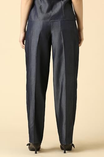 Allen Solly Women's Regular Casual Pants (AHTPWRGF196338_Navy