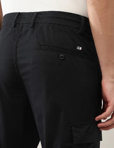 Arrow Sports Men's Regular Casual Pants (ASAJTR2466_Black