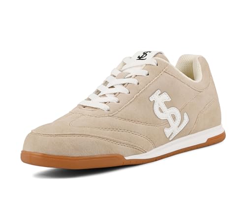 LOUIS STITCH Women’s Beige Casual Lightweight Sneakers | Ortholite Cushioned Comfort | Dual-Color TPR Sole | Lightweight & Comfortable Casual Lace-Up Shoes | LSD-SNK-NBL | UK-7