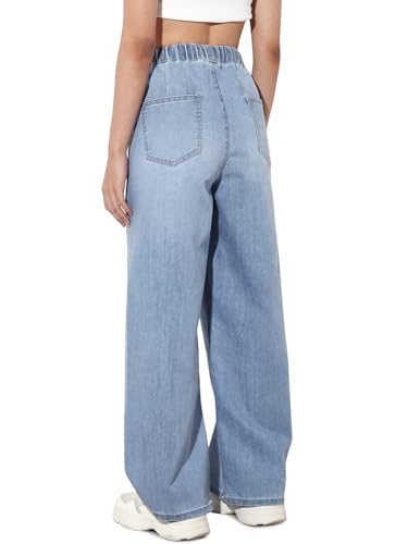 ONLY Women's Loose Fit High Rise Blue Jeans