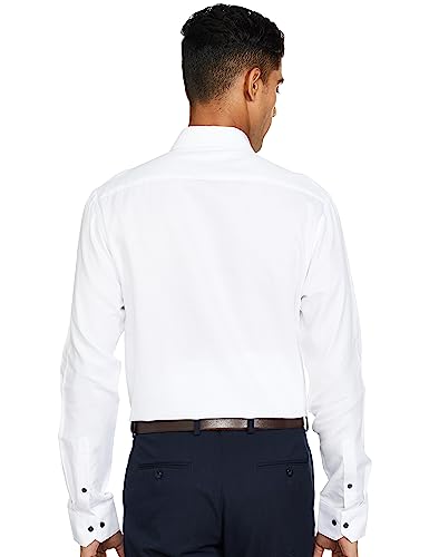 Arrow Men's Solid Full Sleeve Slim Fit Cutaway Collar Cotton Formal Shirt (ARADOSH1389_Grey White_42)