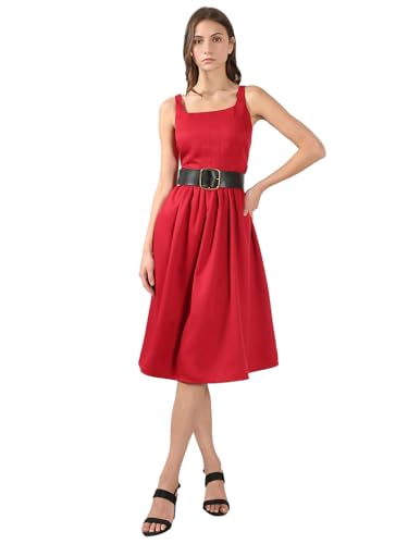 VERO MODA Women's Fit and Flare Red Dress