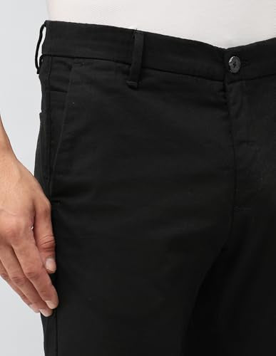 U.S.Polo Association Men's Textured Denver Slim Fit Trousers (USTRO012D_Black_30)