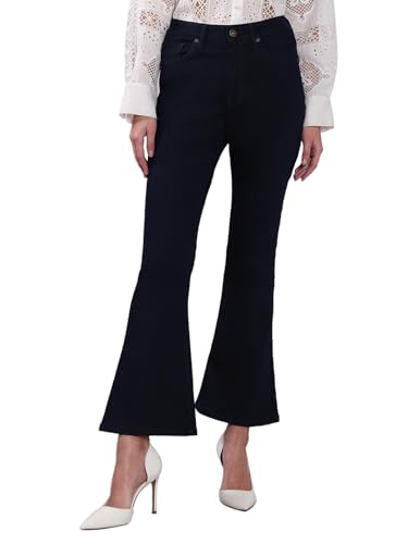 VERO MODA Women's Bootcut Fit High Rise Dark Blue Jeans