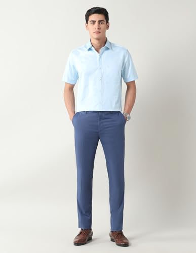 Arrow Men's Solid Regular Fit Shirt (ARAJSH0964_Light Blue