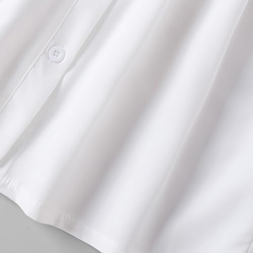 Hopscotch Girls Shirt Collared Dress with Denim Waistcoat in White Color for Age (3-4 Years)