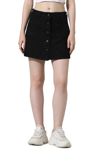 ONLY Cotton Blend Western Skort Black