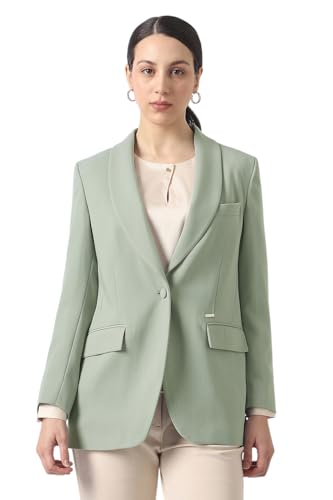 Women Green Textured Blazer
