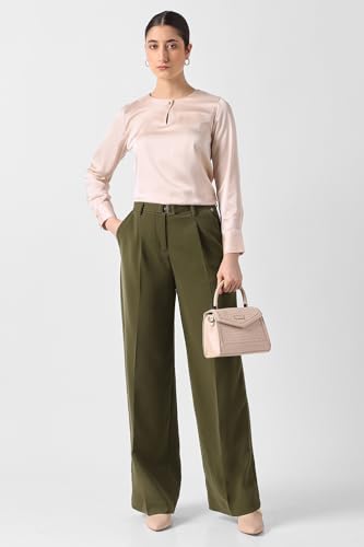 Van Heusen Women's Regular Casual Pants (VWTPFRGFT41313_Olive