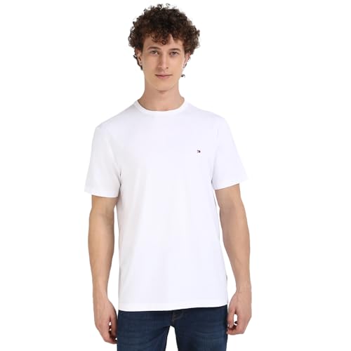 Tommy Hilfiger Solid Regular-Fit Cotton T-Shirt White