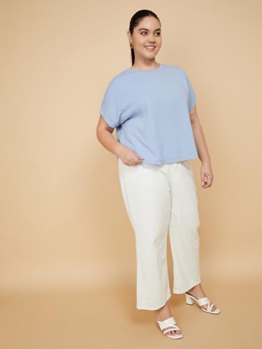 Max Women Textured Top (Blue_4XL)