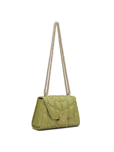 Da Milano Genuine Leather Green Shoulder Bag (10156S) (Small)