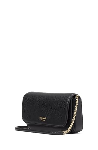 kate spade new york Ava Pebbled Leather Flap Chain Wallet, Black
