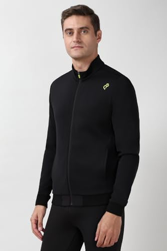 Men Black Solid Casual Jacket
