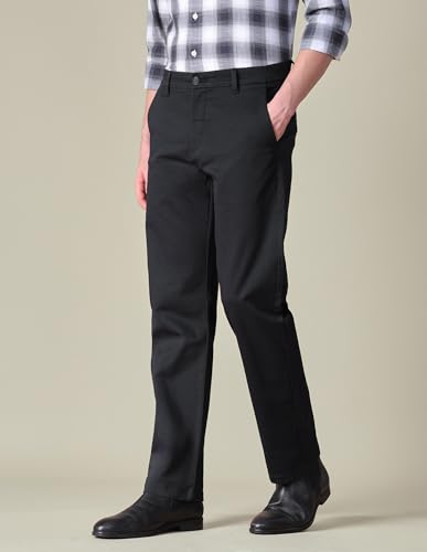 U.S.Polo Association Men's Riley Straight Fit Textured Trousers (USTROOE1067_Black_34)