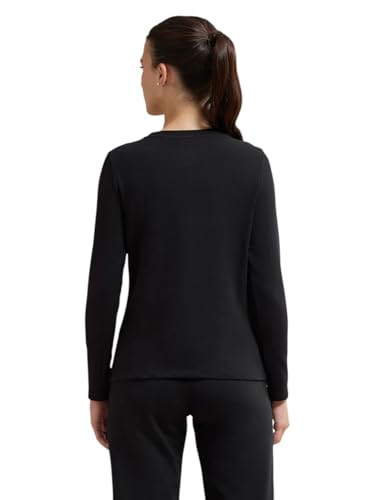 Amante Black Printed Cotton Long Sleeves Women T-Shirt