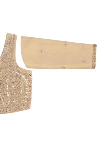 Soch Women's Brocade Lehenga Choli Set (OWS5CD21775_Cream_M)