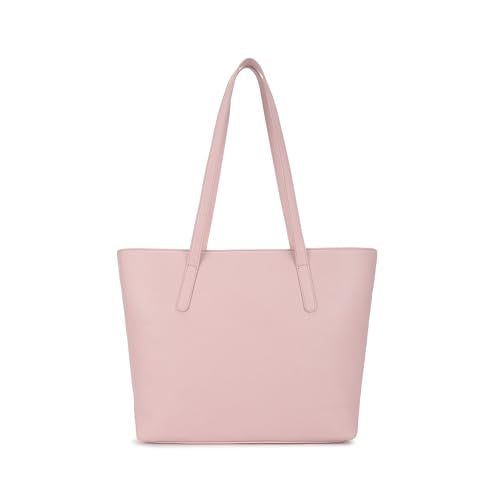 Fastrack Casual Laptop Tote Bag For Girls, Large Size With A Zipper Closure And Padded Laptop Compartment, Compatible With Laptops Up To 14 Inches, Double Handle Bag, Pink