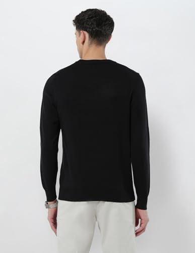 U.S.Polo Association Men's Solid Regular Fit Sweater Black