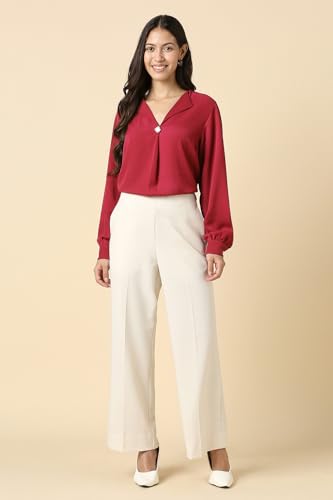 Women Red Solid Formal Top