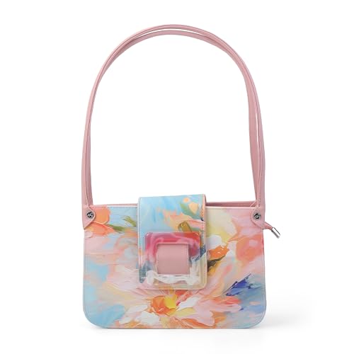 Metro Women Black PU Floral Printed Shoulder Bag with Dual Compartments(66-356)