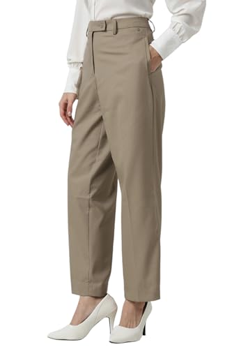 Van Heusen Women's Regular Casual Pants (VWTFFRGF645054_Beige