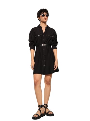 ONLY Women's Fit and Flare Black Dress