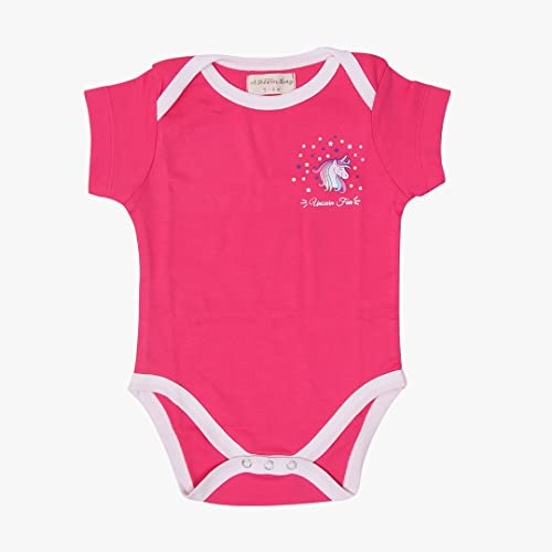 A toddler thing - 100% Organic Cloth | Baby Muslin Cotton Romper | For Boys and Girls | Washable cloth For Babies | 6-9 Months -Pink Unicorn Madness | Pack of 3
