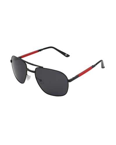Carlton London Gold with Red Toned Polarised Lens Foldover Rectangle Sunglass for mens